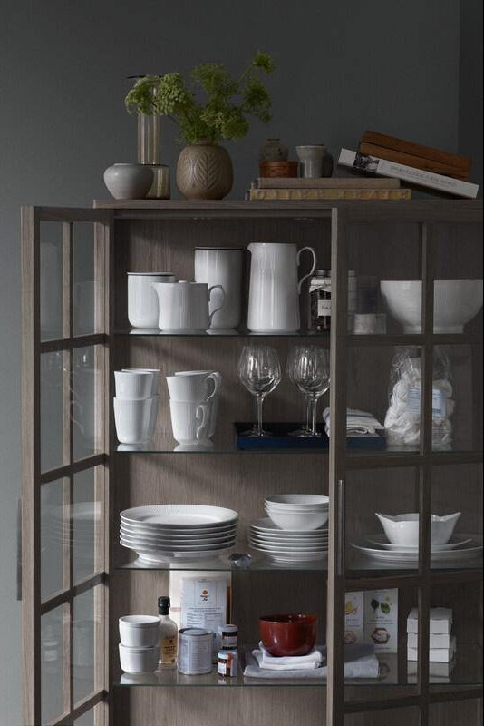 Royal Copenhagen Hvid riflet Halvblonde skål - 35 cl. - Bahne